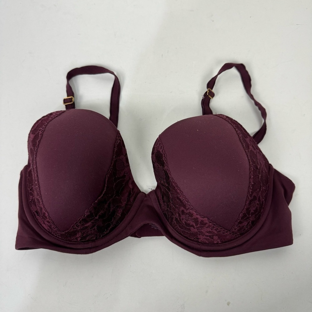 Soma embraceable perfect coverage lace bra plum purple burgundy 32DD